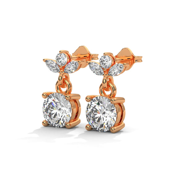 Blooming Brilliance Lab Grown Diamond Gold Drop Earrings