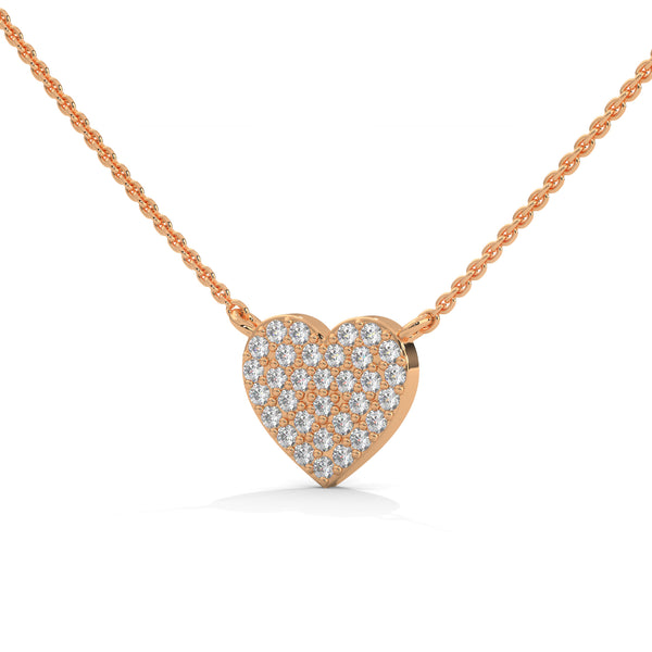 Eternal Love Lab Grown Diamond Heart Gold Pendant Chain