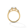 Round Center with Baguette Side Lab Grown Diamond Gold Ring
