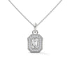 Lab Grown Emerald-Cut Diamond Gold Pendant Chain