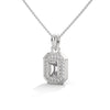 Lab Grown Emerald-Cut Diamond Gold Pendant Chain