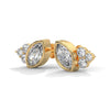 Leaf Whisper Marquise Lab Grown Diamond Gold Earrings