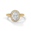 Oval Cut Halo Set Lab Grown Diamond Gold Ring