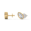 Leaf Whisper Marquise Lab Grown Diamond Gold Earrings
