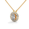 Oval Radiance Lab Grown Diamond Gold Pendant Chain