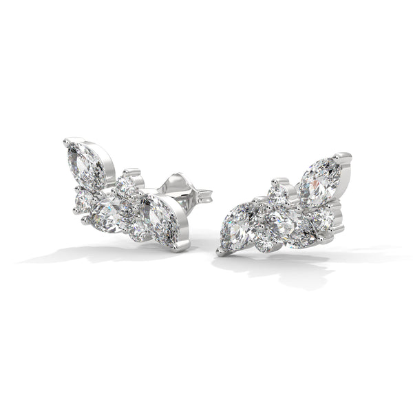 Vine Grace Marquise Lab Grown Diamond Gold Earrings