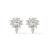 Blooming flower Lab Grown Diamond Floral Gold Earrings