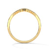 V-shaped gold band with row of round-cut lab grown diamonds