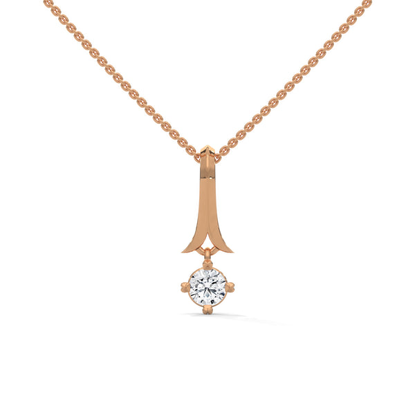 An elegant tribute to timeless style, the Golden Grace Solitaire Pendant highlights a brilliant diamond beneath a flowing gold ribbon-inspired bail.