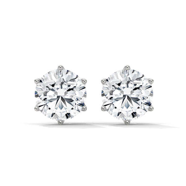 Crown Radiance: Lab Grown Diamond Halo Gold Stud Earrings