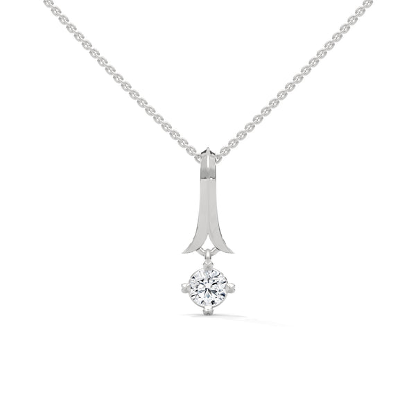 An elegant tribute to timeless style, the Golden Grace Solitaire Pendant highlights a brilliant diamond beneath a flowing gold ribbon-inspired bail.