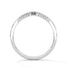 V-shaped gold band with row of round-cut lab grown diamonds