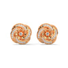 Delicate floral design meets sparkling elegance in these captivating gold diamond studs.
