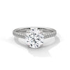 Classic Pave Engagement Ring with Round Cut Lab Grown Diamond