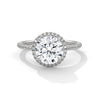 Round Lab Grown Diamond Gold Ring Pave Perfection in a Timeless Halo Design