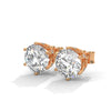 Crown Radiance: Lab Grown Diamond Halo Gold Stud Earrings