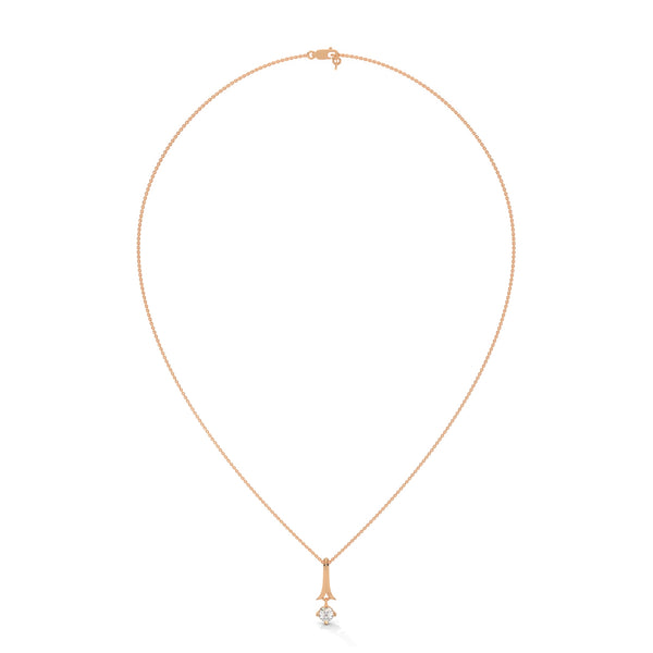 An elegant tribute to timeless style, the Golden Grace Solitaire Pendant highlights a brilliant diamond beneath a flowing gold ribbon-inspired bail.