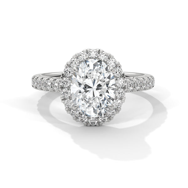 Oval Halo Lab Grown Diamond Gold Ring