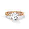 Twist Solitaire Round Cut Lab Grown Diamond Gold Ring