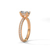 Modern Oval Cut Pave Lab Grown Diamond Gold Ring