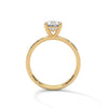 Modern Oval Cut Pave Lab Grown Diamond Gold Ring