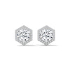 Hexa Halo Lab Grown Diamond Gold Earrings