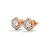 Hexa Halo Lab Grown Diamond Gold Earrings