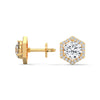 Hexa Halo Lab Grown Diamond Gold Earrings