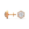 Hexa Halo Lab Grown Diamond Gold Earrings