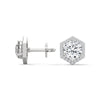 Hexa Halo Lab Grown Diamond Gold Earrings