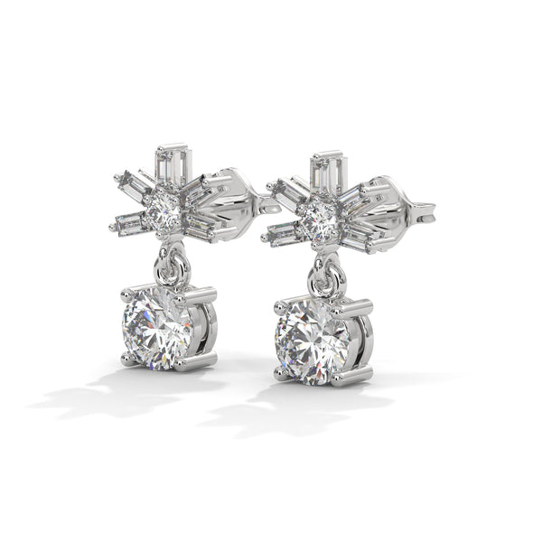 Celestial Radiance Lab Grown Diamond Gold Drop Earrings