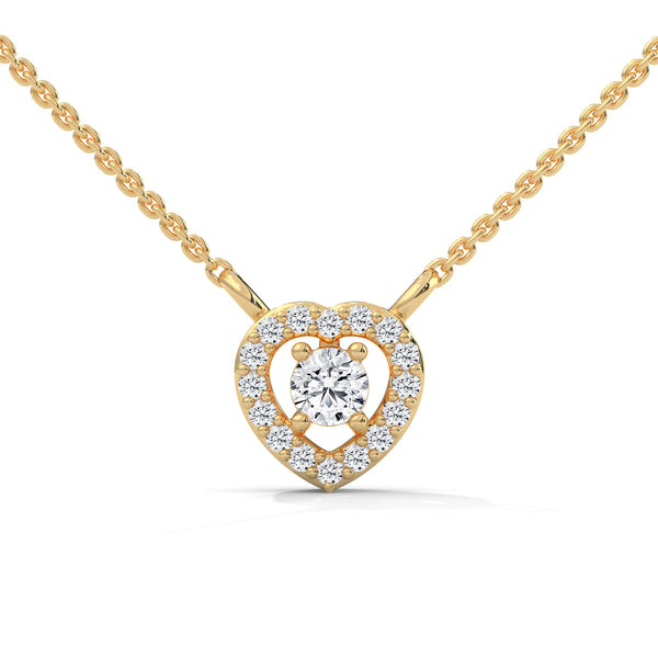 Heart of Brilliance Lab Grown Diamond Gold Pendant Chain