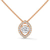 Lab Grown Diamond Teardrop Gold Pendant Chain