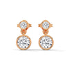 Bezel Set Lab Grown Diamond Gold Drop Earrings