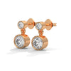 Bezel Set Lab Grown Diamond Gold Drop Earrings