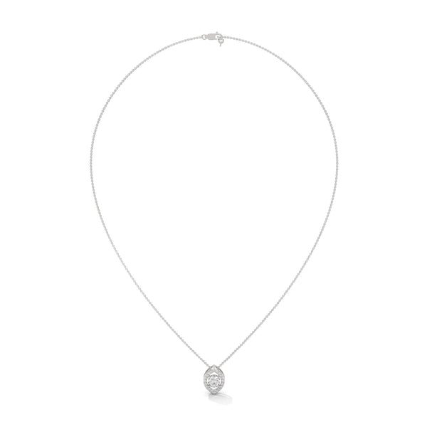 Lab Grown Diamond Teardrop Gold Pendant Chain