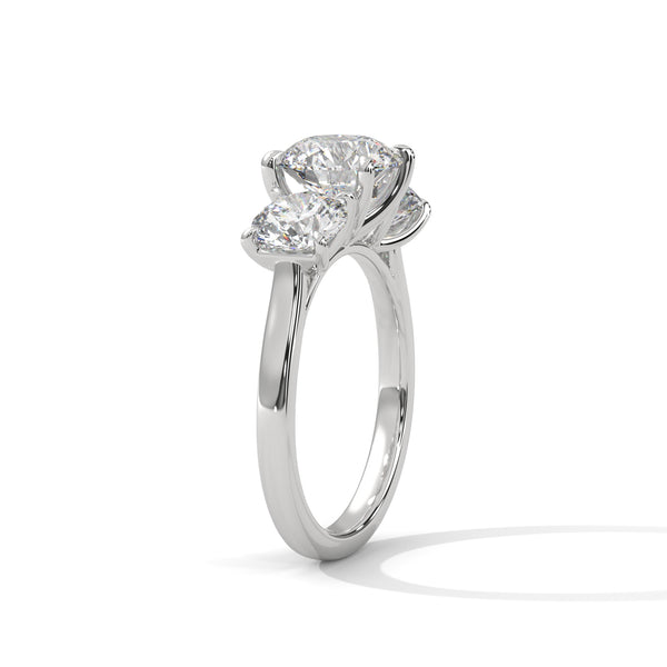 Three-Stone Lab Grown Diamond Gold Ring