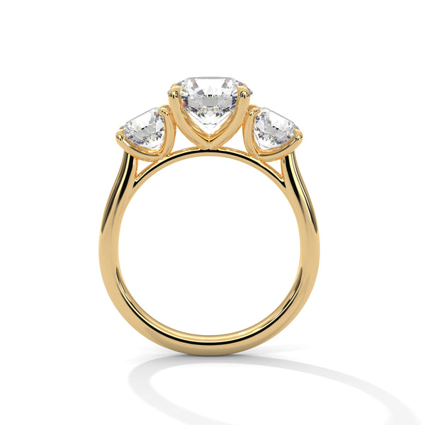 Three-Stone Lab Grown Diamond Gold Ring