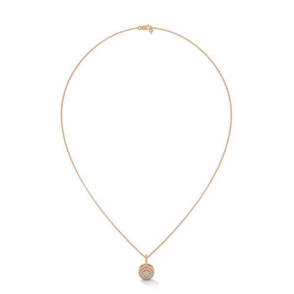 Radiant Circles Lab Grown Diamond Multi-Halo Gold Pendant