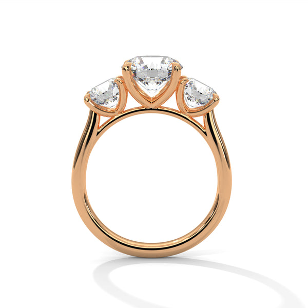 Three-Stone Lab Grown Diamond Gold Ring