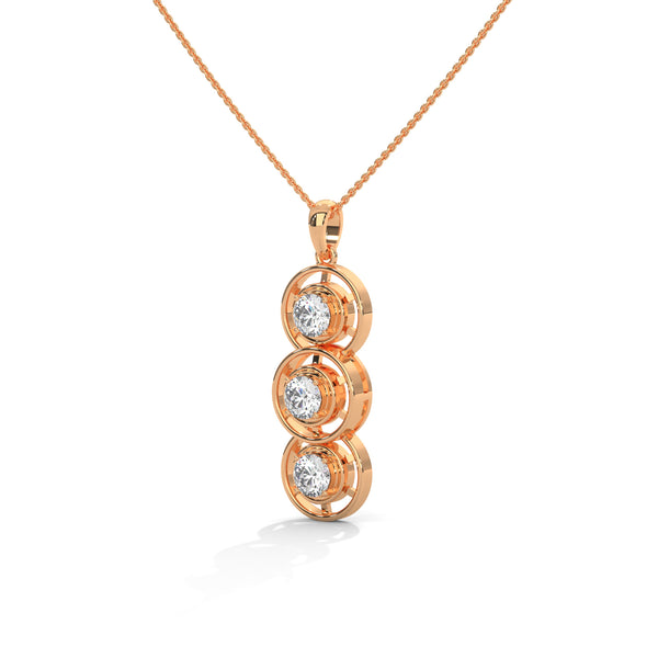 Trinity Glow Lab Grown Diamond Three-Stone Gold Pendant
