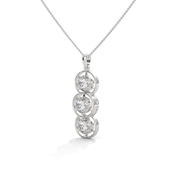 Trinity Glow Lab Grown Diamond Three-Stone Gold Pendant