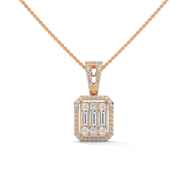 Royal Radiance Lab Grown Diamond Gold Pendant Chain