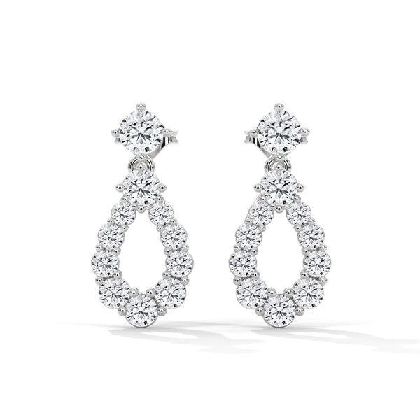 Teardrop Shape Lab Grown Diamond Gold Earrings