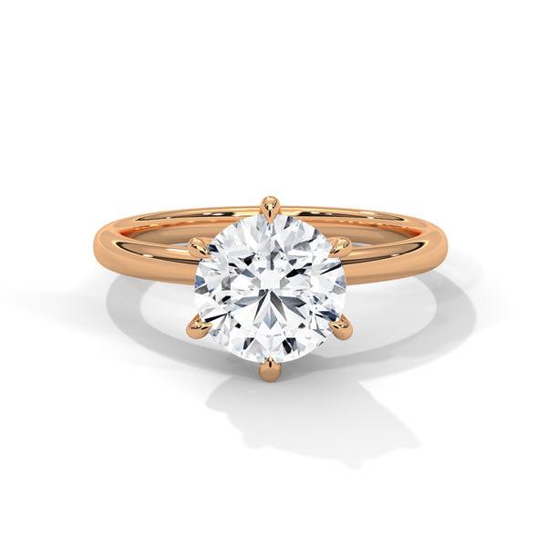 Classic Six-Prong Solitaire Lab Grown Diamond Gold Ring