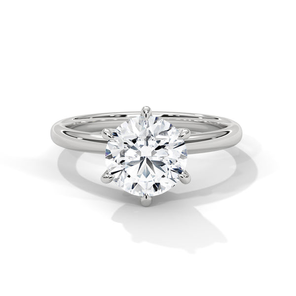 Classic Six-Prong Solitaire Lab Grown Diamond Gold Ring