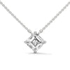 Asscher Cut Lab Grown Diamond Gold Pendant Chain