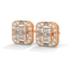 Regal Radiance Geometric Lab Grown Diamond Gold Earrings