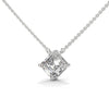 Asscher Cut Lab Grown Diamond Gold Pendant Chain