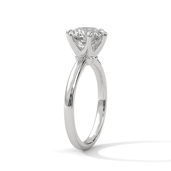 Classic Six-Prong Solitaire Lab Grown Diamond Gold Ring